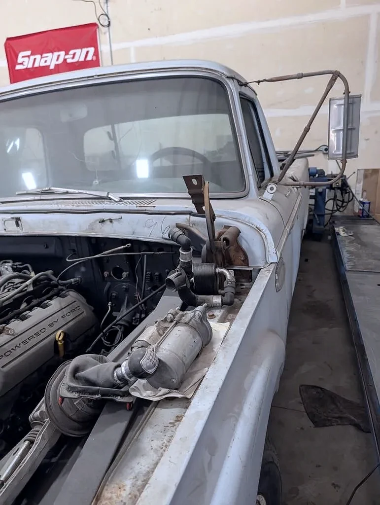 Classic Ford F-100 in the shop in Jerome, Idaho