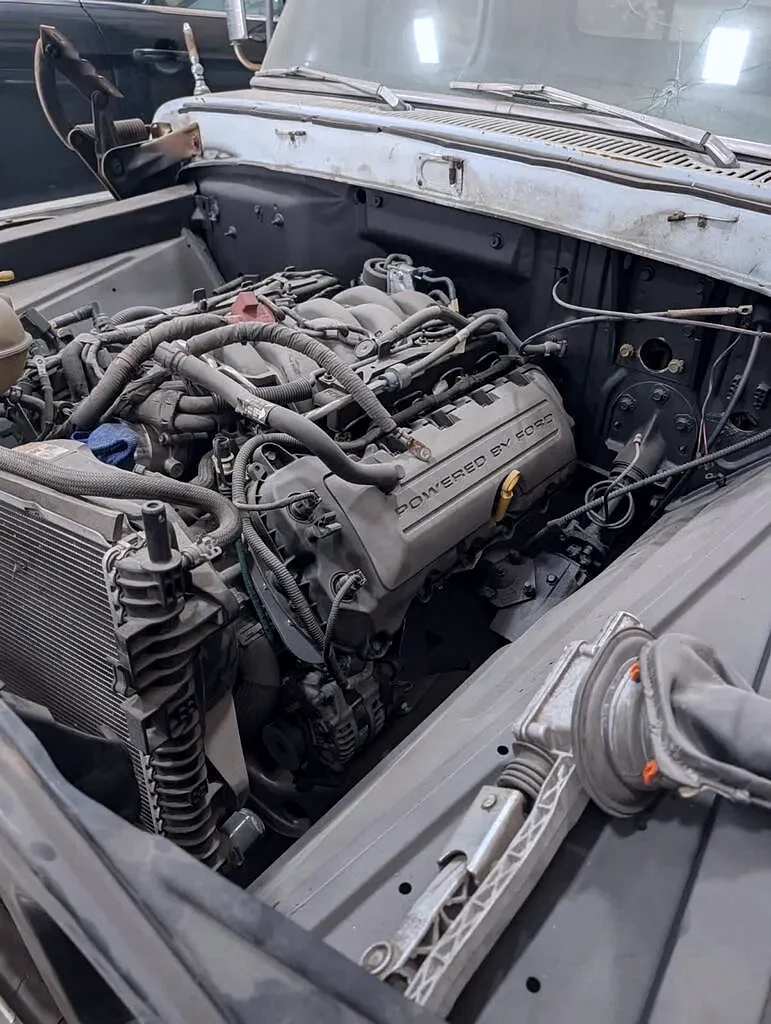 Classic Ford F-100 engine bay in Jerome, Idaho